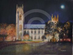 Autumn Moon over Beverley Minster by Mary Wells: Driffield Art Club
